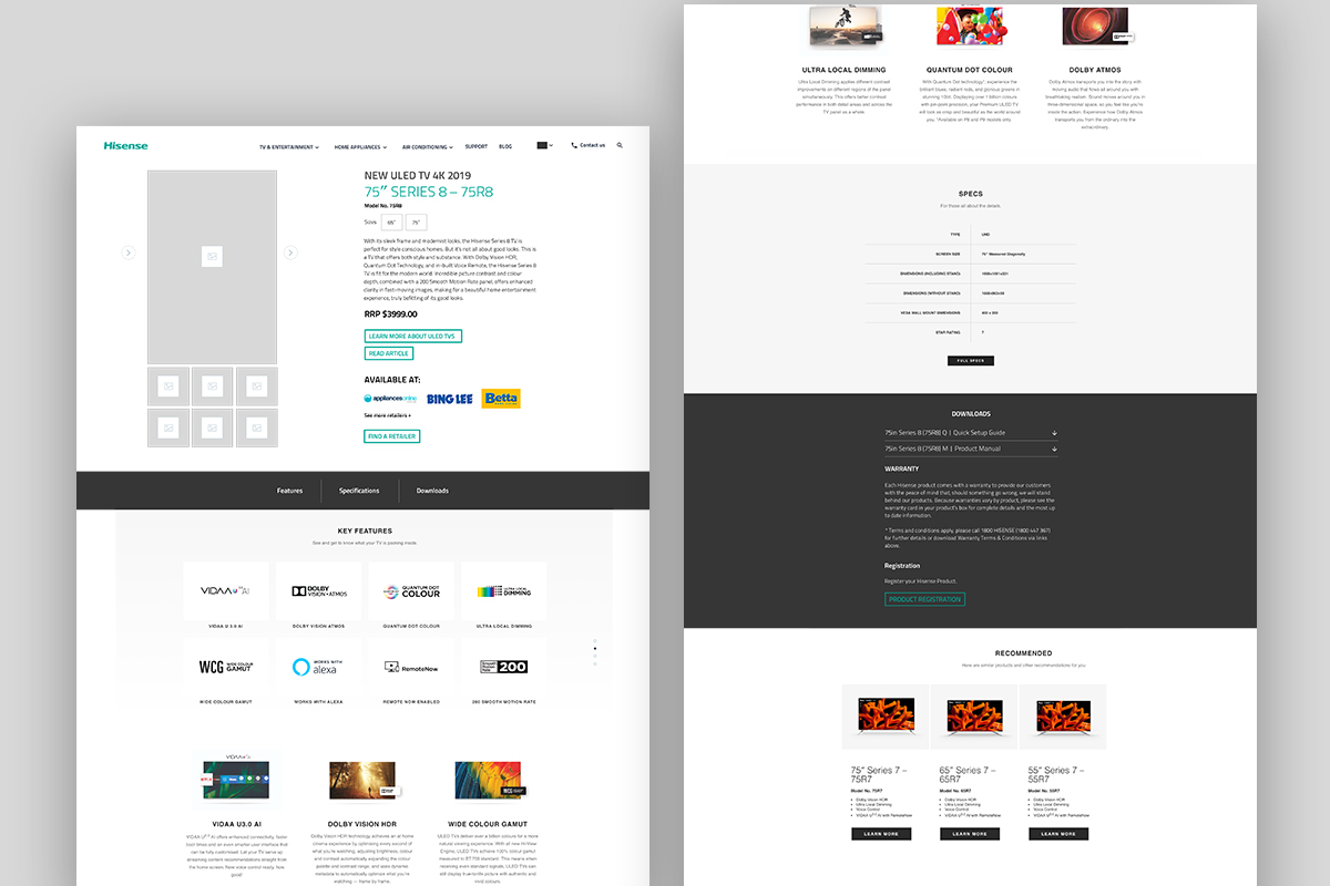 Hisense Wireframes Hi fi 3