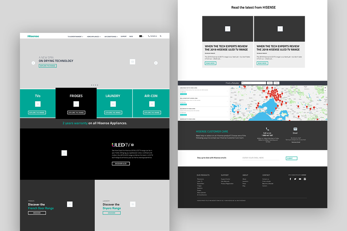 Hisense Wireframes Hi fi